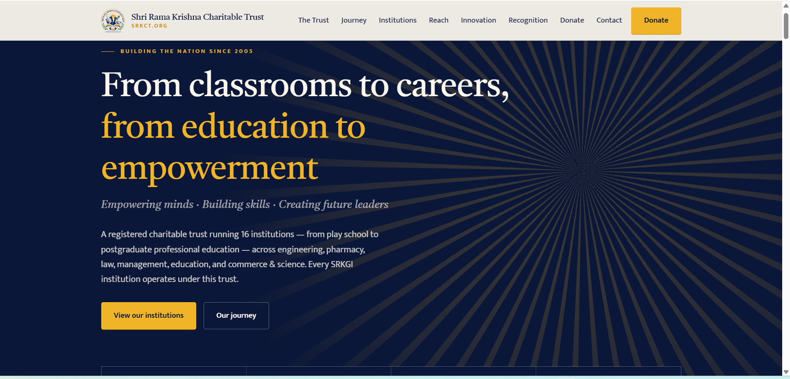 SRKCT website — homepage